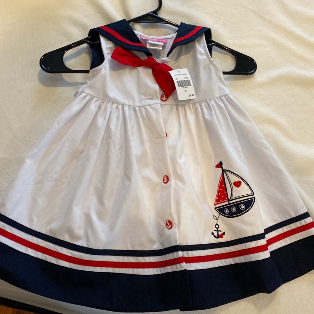 Sailor style toddler dress